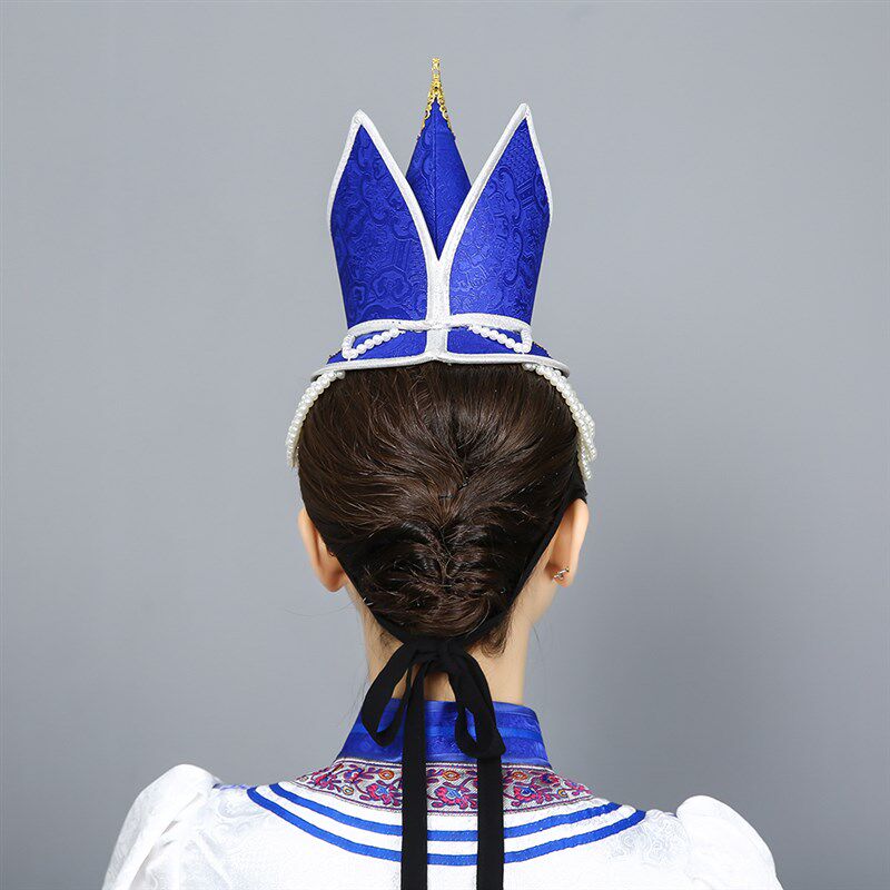 蒙古帽子女士少数民族舞蹈演出礼仪蒙古族高帽子头饰蒙古帽新品