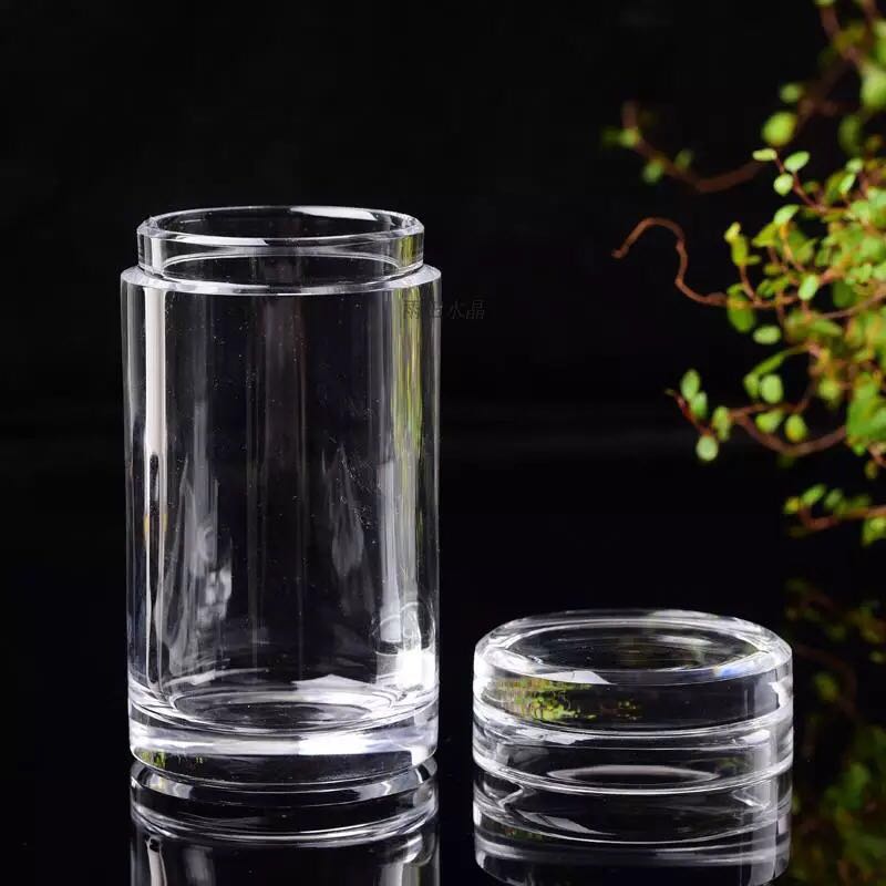 天然原石手工打磨带盖水晶泡茶水杯 办公室茶杯泡茶功夫茶杯茶具