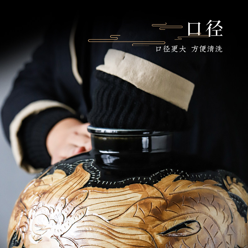 景德镇陶瓷酒坛酒缸仿古泡酒罐10 50斤装家用密封空存藏白酒坛子