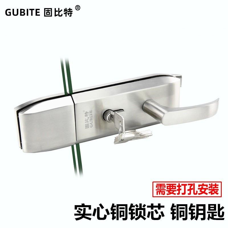 玻璃门锁办公室高隔断门锁单门双开门百页窗带把手锁缺口锁执手锁