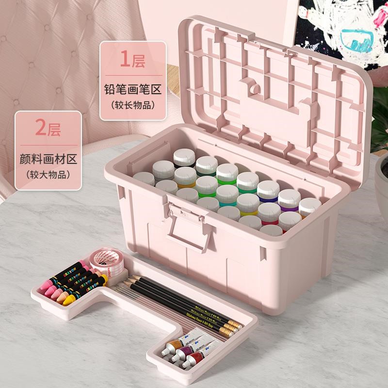 美术生三层工具箱子收纳专用整理多功能家用手提盒咕卡绘画画学生