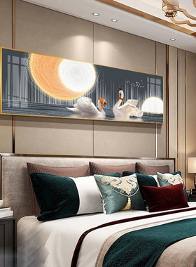 2026新款卧室床头画客厅沙发背景墙装饰画客房主次卧挂画横款晶瓷