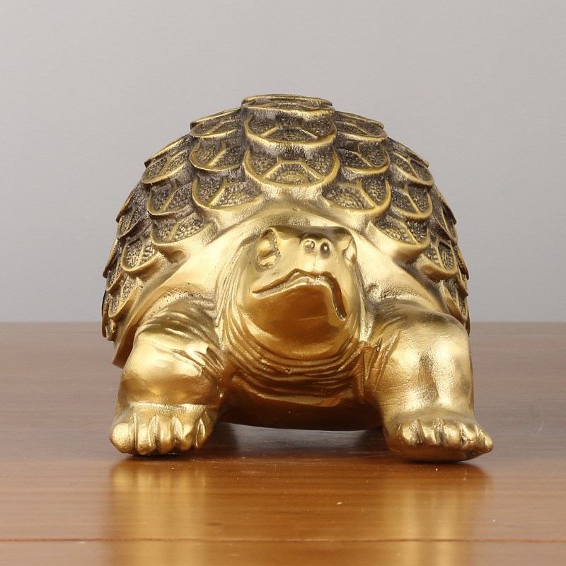 黄铜乌龟摆件金钱龟金龟工艺品办公室客厅装饰品铜龟乔迁开业礼品