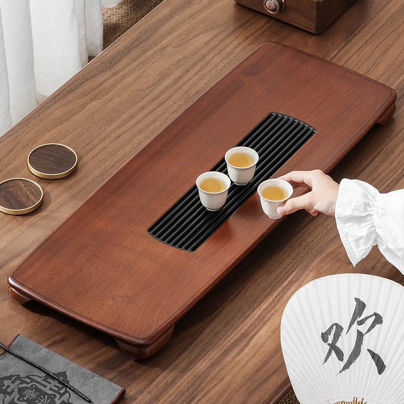 茶盘实木家用简约新中式茶托高档排水红木整块原木现代客厅泡茶台