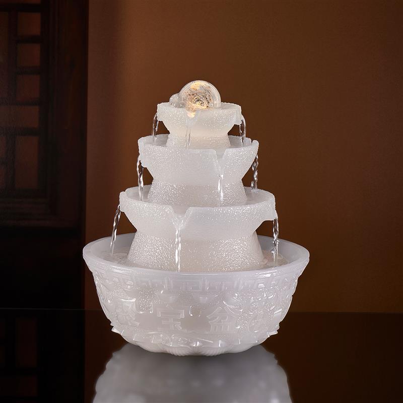 八方来财转运轮水晶球转珠流水摆件循环水小喷泉轻奢高级开业礼品