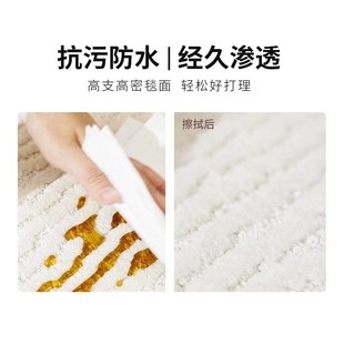 北欧风客厅茶几垫子防静电地毯卧室通铺轻奢高级纯色手工羊毛地毯