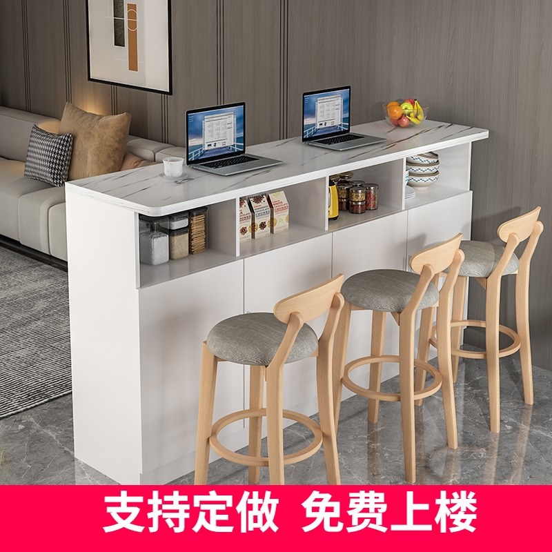 家用吧台桌厨房餐厅隔断柜多功能玄关柜现代简约小吧台靠墙高脚桌