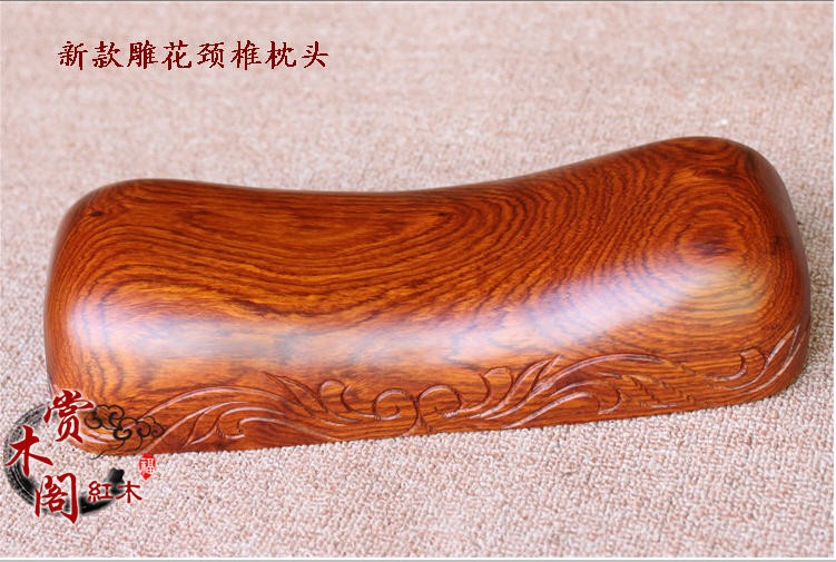中医推荐缅甸花梨木实木凉枕 红木保健枕 颈椎枕头护颈枕硬枕