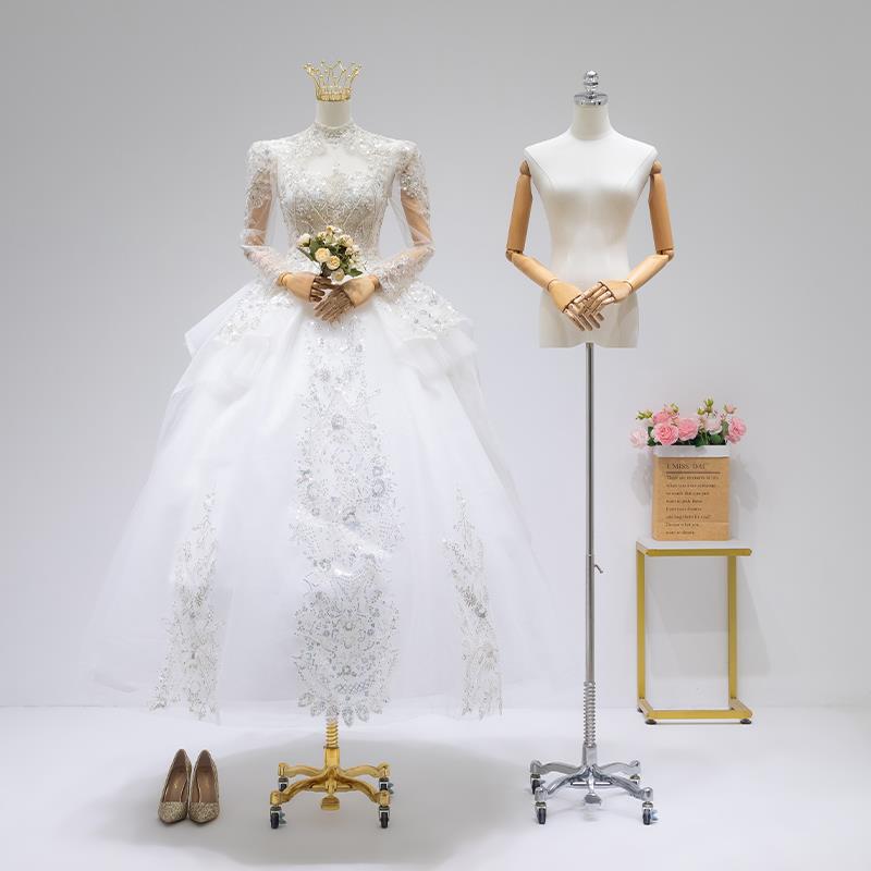 婚纱店专用模特道具女半身人台秀禾婚纱礼服展示架服装店女装人偶