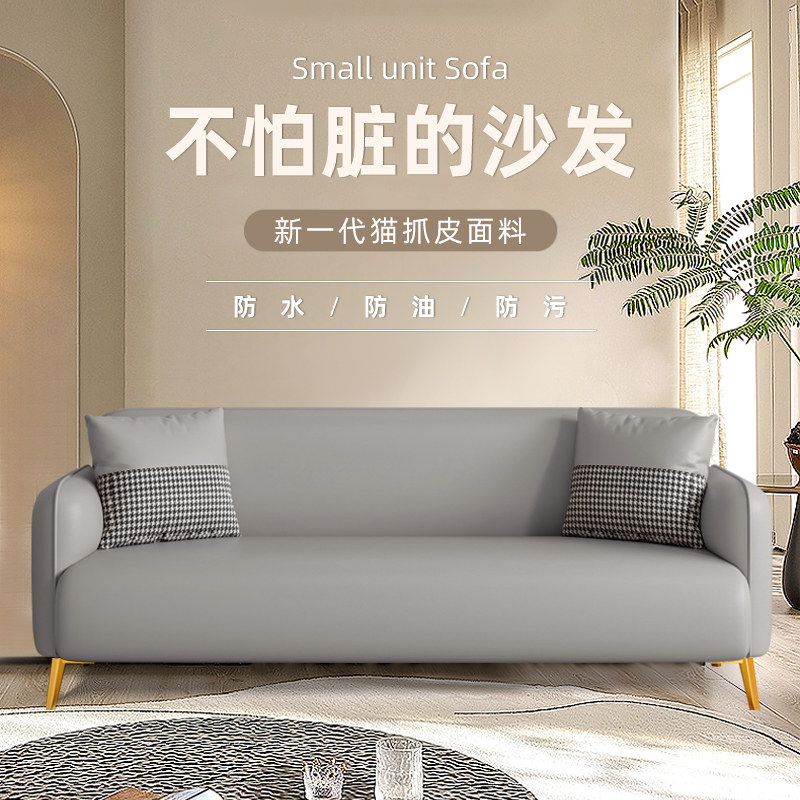 布艺沙发小户型北欧客厅双人三人座简易出租房服装店网红款猫抓皮