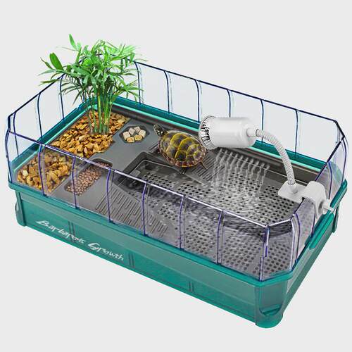 乌龟缸专用生态缸别墅巴西龟大型家用养殖饲养缸塑料养龟箱带排水