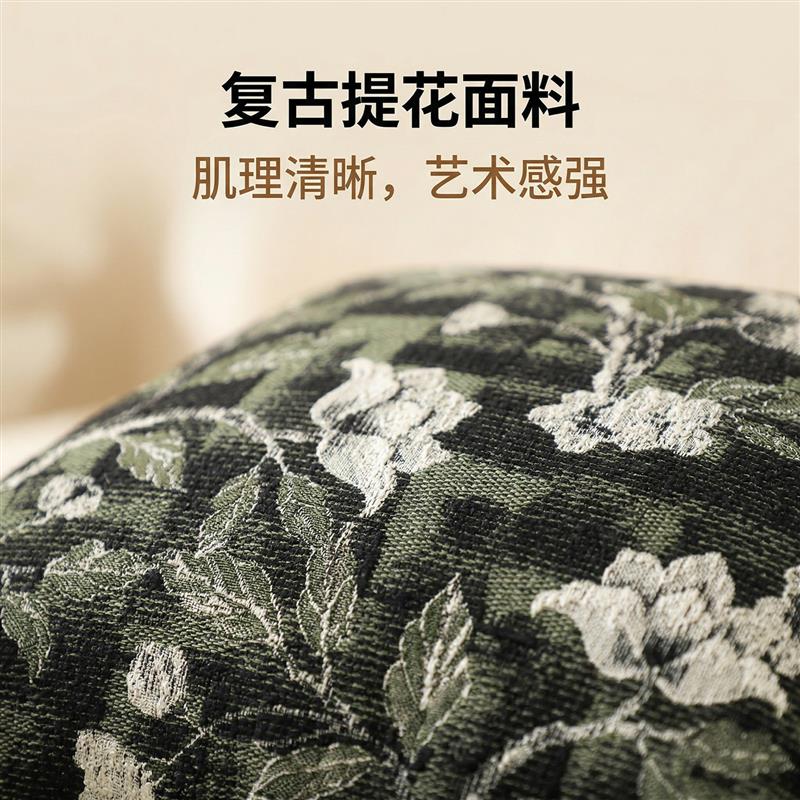 黑金竹林抱枕茶室靠枕复古植物花卉牡丹抱枕靠背客厅沙发腰枕靠垫