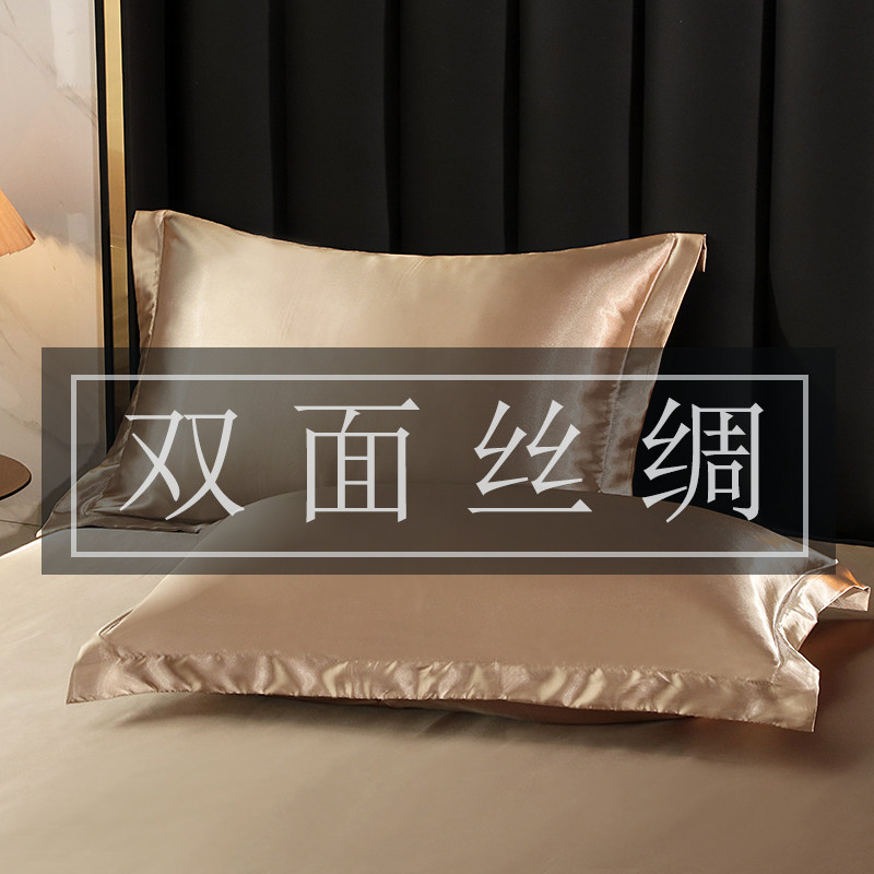 水洗真丝枕套天丝丝绸缎枕头套一对装单个美容冰丝凉爽枕芯套夏季