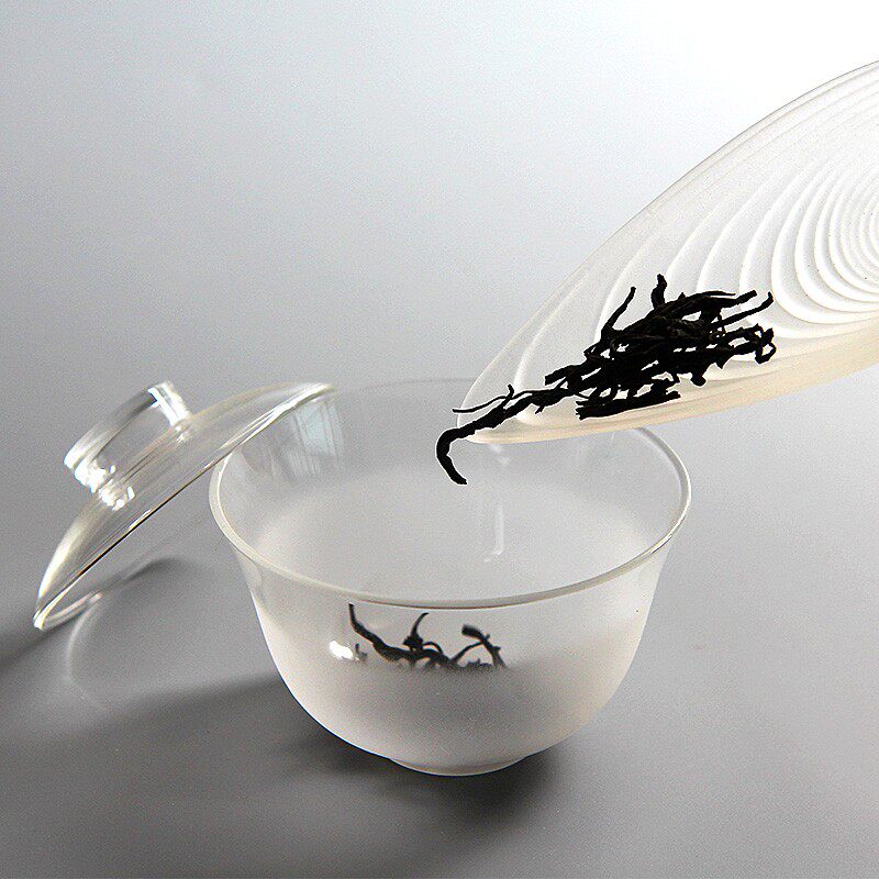 手工琉璃茶则茶铲磨砂玻璃花插花瓶茶具配件摆件茶道美学水培花器