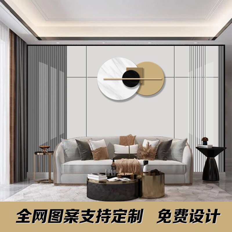 竹木纤维集成墙板自装3D电视背景墙装饰沙发卧室客厅简约快装扣板