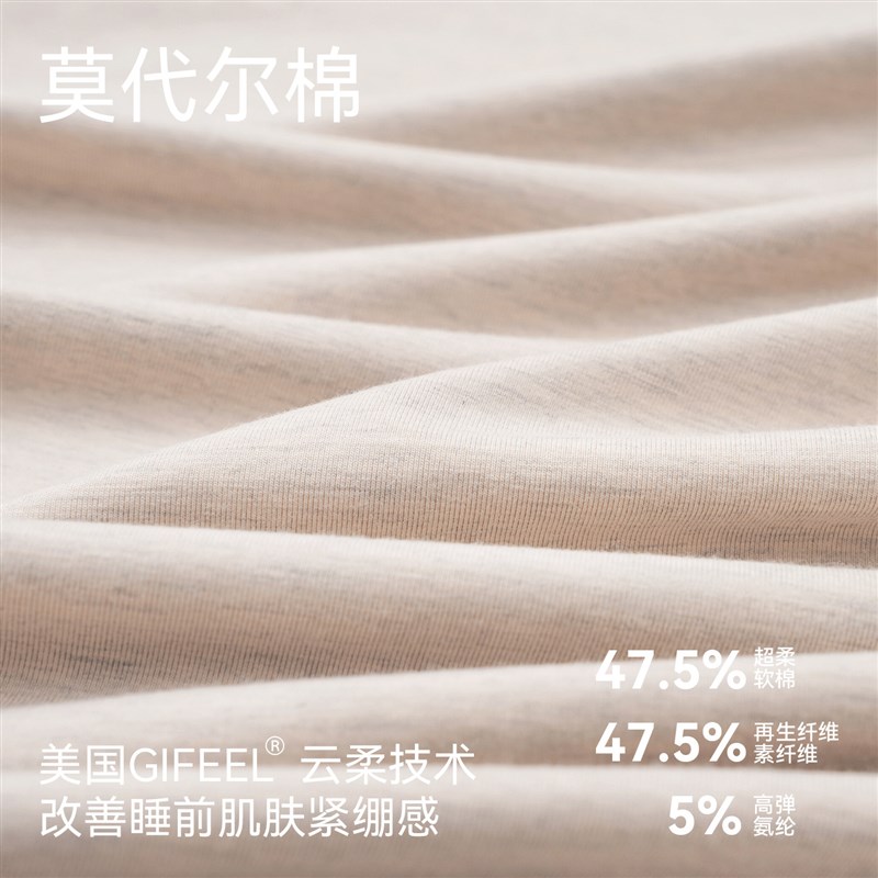 简因素【凉感深睡衣70】超柔软莫代尔棉睡裙女夏季带胸垫家居服春