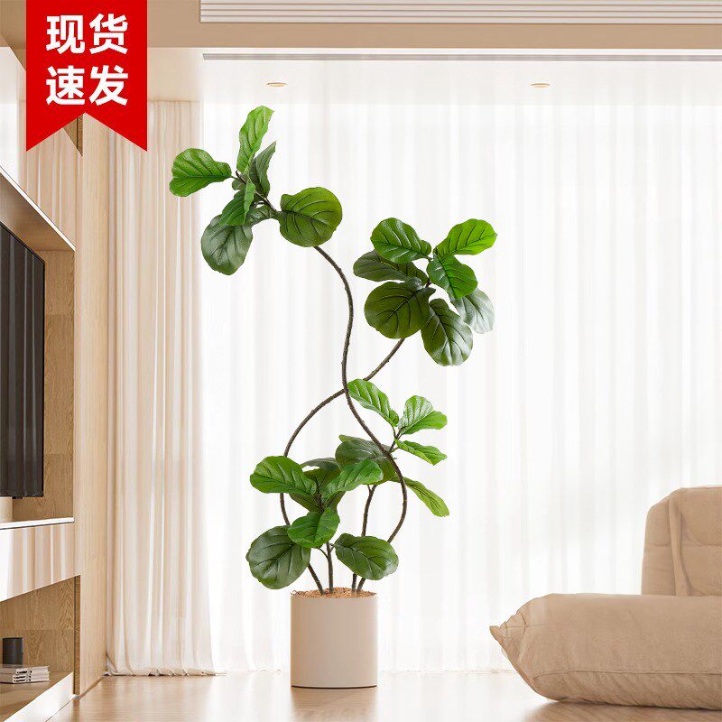 琴叶榕仿真绿植落地盆栽室内大型仿生植物摆件客厅轻奢装饰花假树