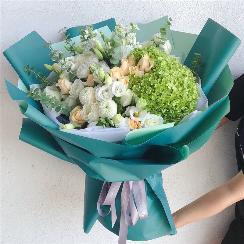 西安鲜花花店同城速递向日葵绣球混搭韩式田园风生日祝福表白花束
