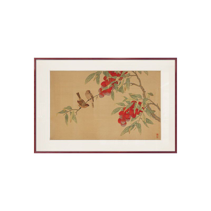 新中式餐厅装饰画复古花鸟挂画客厅饭厅背景墙工笔组合画高端仿古