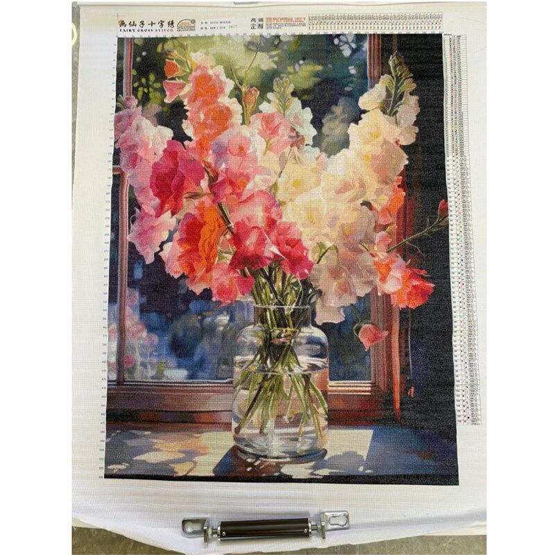 【ZZ4722-窗边花语】十字绣2024新款自己绣手工客厅餐厅花瓶油画