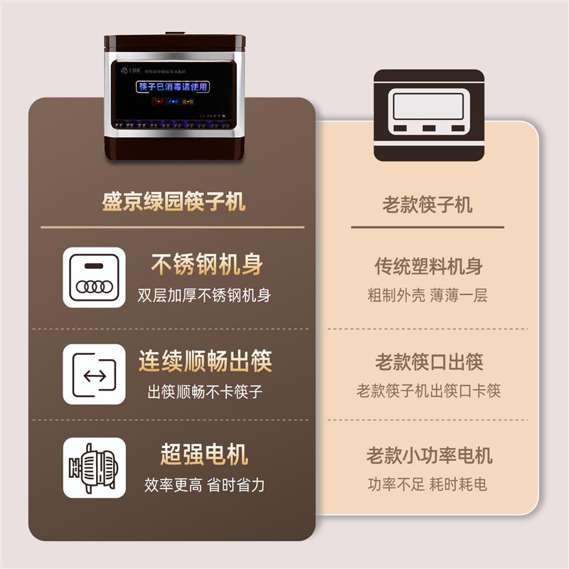 盛京绿园27cm智能全自动筷消毒机商用餐厅消毒柜筷子盒包邮送筷