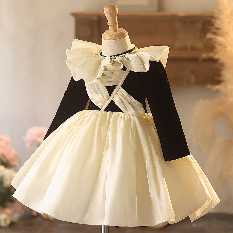儿童礼服公主裙女孩生日晚礼服主持人钢琴演奏演出服女童礼服秋冬