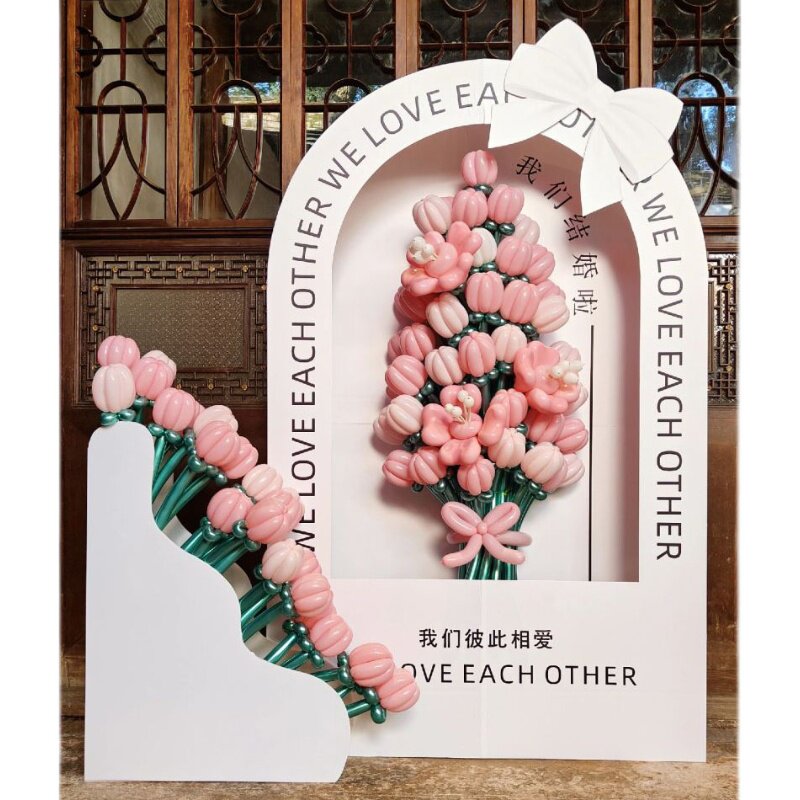 店铺公司周年庆开业庆典开学婚礼网红气球花束KT板背景墙定制打卡