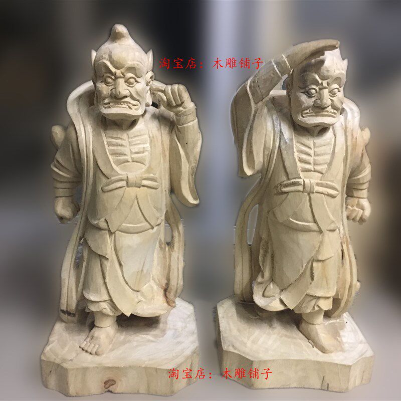 千里眼顺风耳佛像樟木木雕佛像