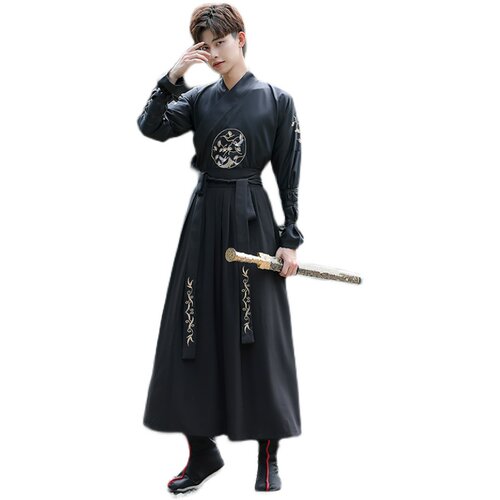 魏晋汉服男古风武侠剑客男士大码学生班服套装中国风公子古装衣服