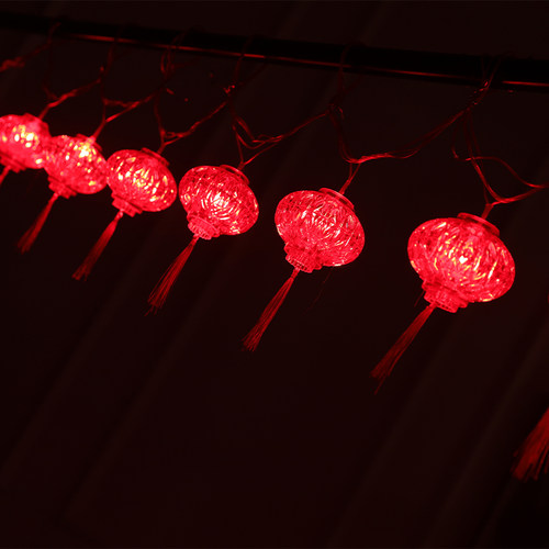 小灯笼串挂饰过新年装饰网红2023春节窗帘灯挂件喜庆结婚场景布置