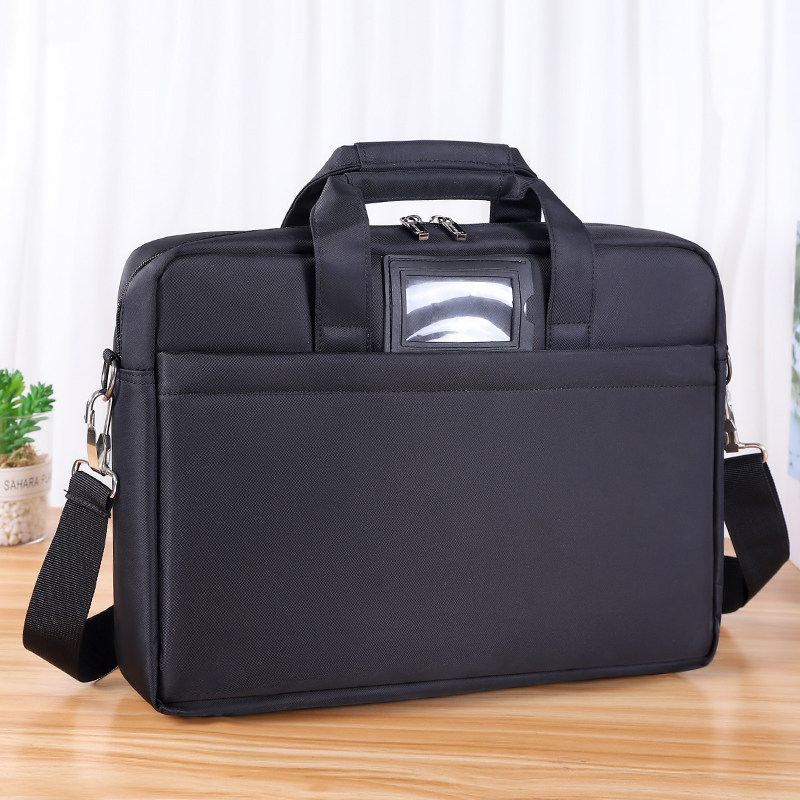 贝多美公文包男帆布 手提文件袋拉链防水单肩斜挎包带肩带 大容量