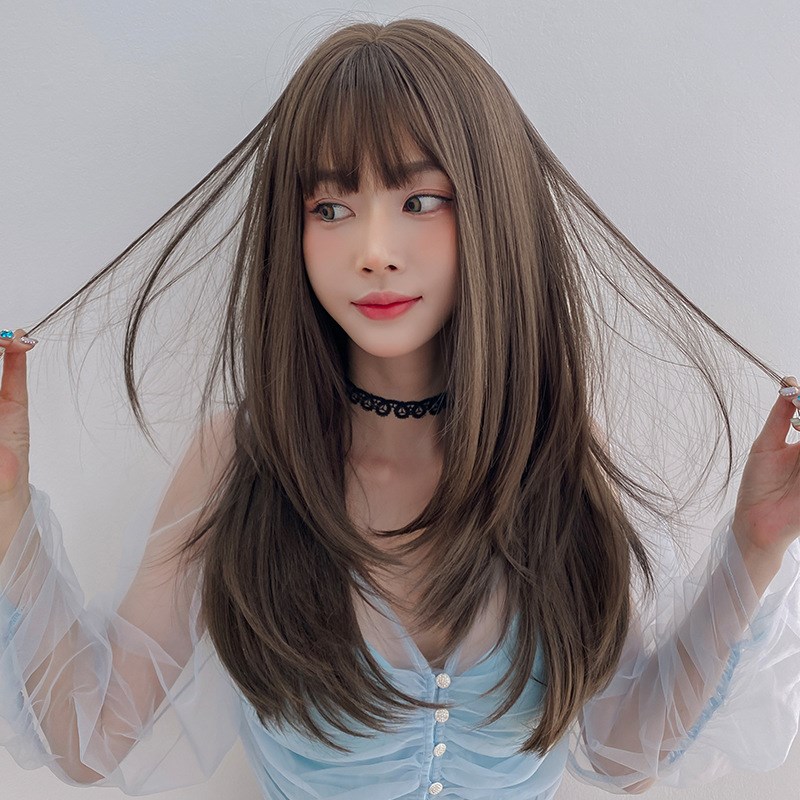 假发女长发长直发内扣式刘海整顶发套气质修脸全头套自然前额时尚