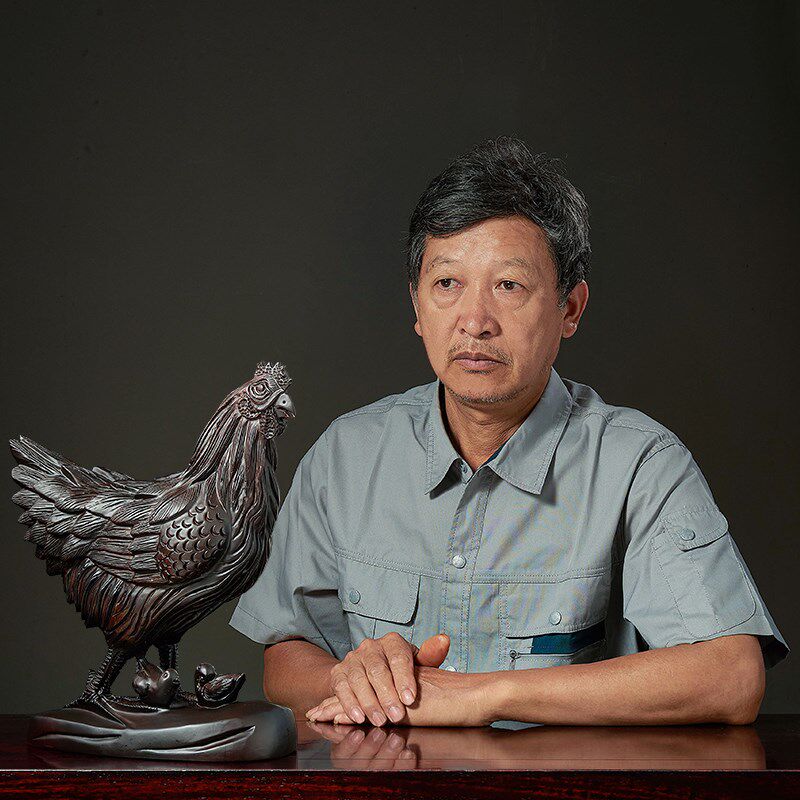 黑檀木雕母鸡摆件实木雕刻生肖小鸡家居创意装饰酒柜电视柜工艺品