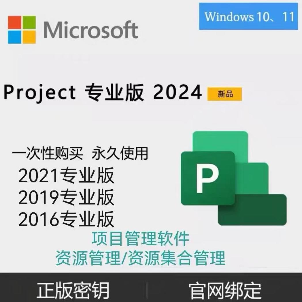 正版Project2024 2021专业版2019甘特图2016项目管理软件永久使用