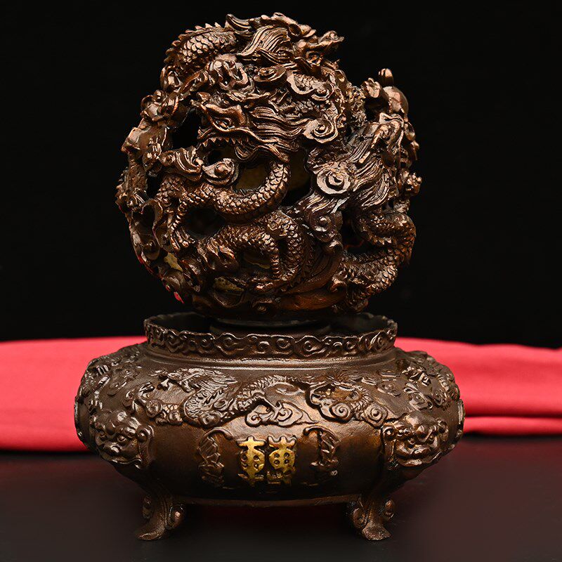 纯铜九转乾坤鼎摆件时来运转球家居办公室装饰品摆设开业乔迁礼品