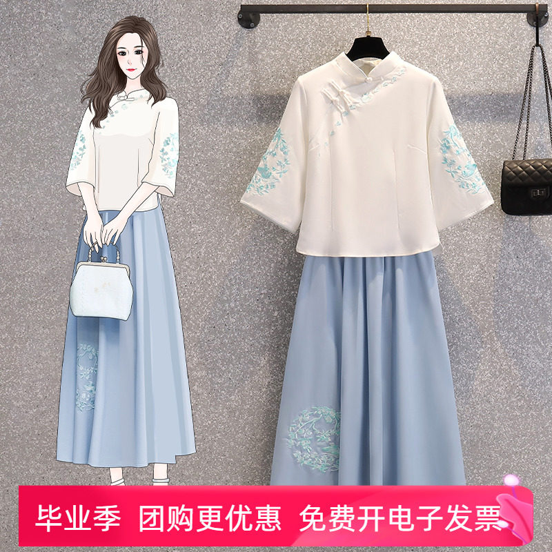 民国风女装少女中式唐装汉服女五四青年学生班服套装上衣茶服春季