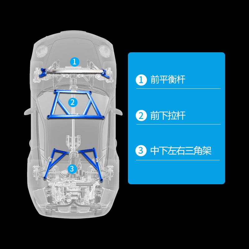 TTCR-II适用福瑞迪平衡杆顶吧稳定防倾拉杆底盘强化加强件改装