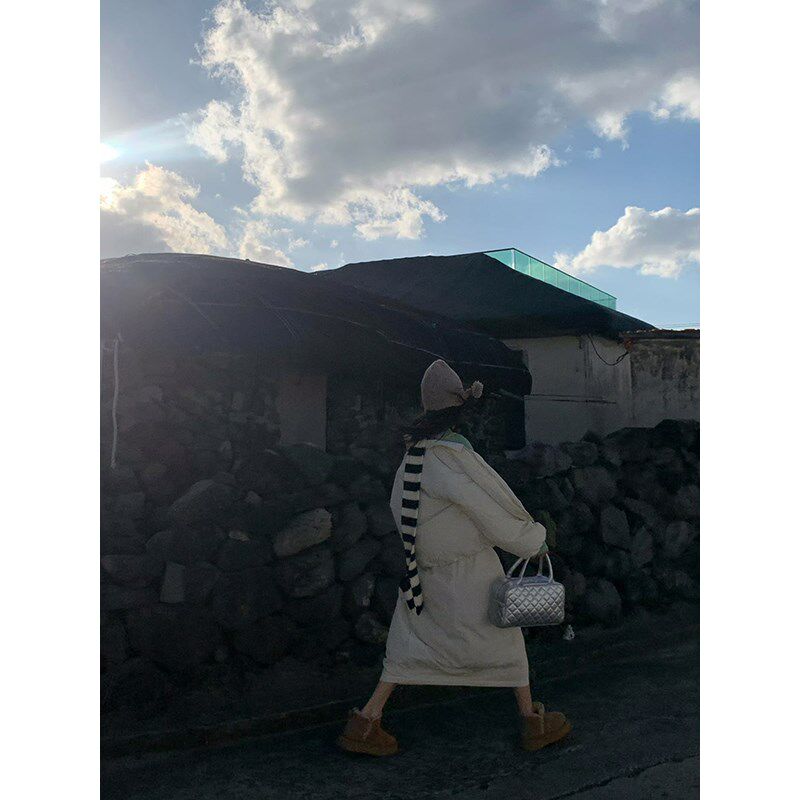 牙套大汪 秋季新款【北海道少女】翻领面包服直筒半身裙两件套