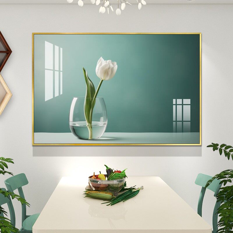 轻奢田园风餐厅装饰画高档大气饭厅厨房卫生间挂画卧室床头晶瓷画