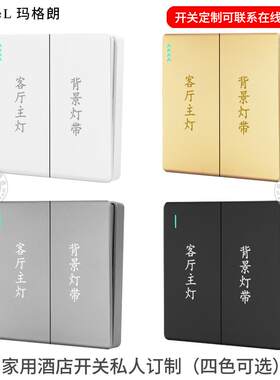 家用民宿客房二开单双切酒店宾馆牀头柜控制开关插座面板定制刻字