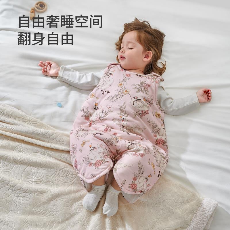 婴儿睡袋春秋冬季羊毛暖姜背心宝宝护肚子儿童防踢被神器四季通用