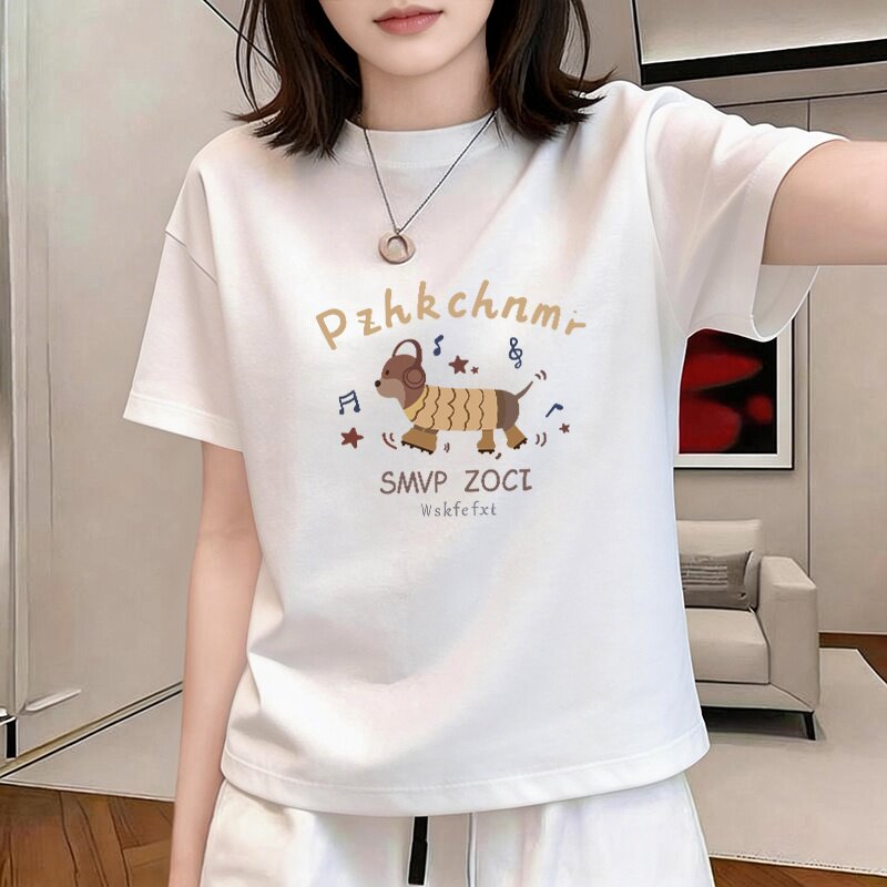 白色棉质短袖T恤女2026年夏季新款休闲宽松显瘦内搭减龄洋气上衣