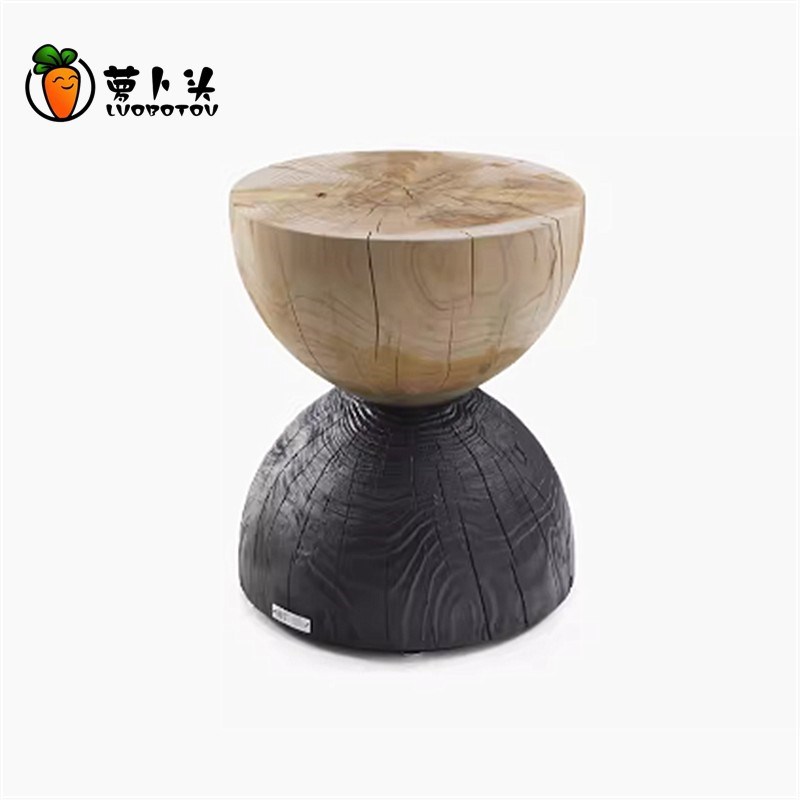 北欧原木凳子实木墩子坐凳家用时尚树桩酒店摆件茶几创意木桩圆凳
