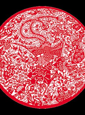 中国风纯手工剪刻纸底稿图案百鸟朝凤镂空窗花素材大全剪纸材料