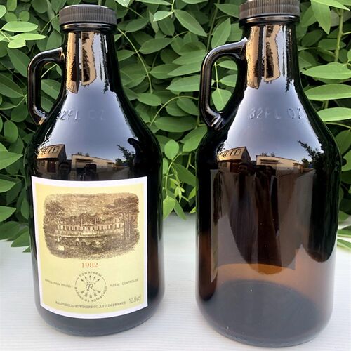 新款1L棕色加州密封玻璃瓶 避光储酒器 药酒瓶葡萄酒瓶空瓶泡酒瓶
