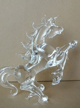 马到成功水晶玻璃鼠牛虎兔龙蛇马羊猴鸡狗猪摆件高档礼品手工艺品