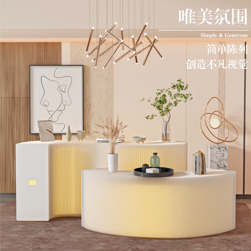 纸艺展示台环保轻奢展化妆品展示架展会展览陈列折纸架置物摆放