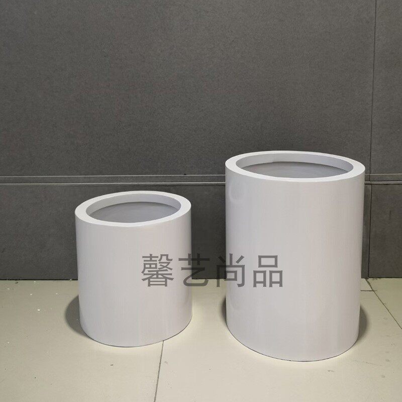 花盆不锈钢镜面美陈花瓶 花器金属落地套摆件可定做 圆形花钵