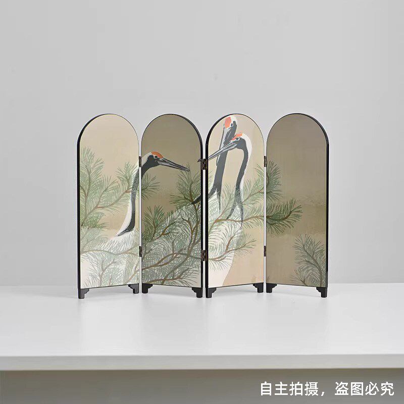 漆器双面屏风桌面摆件拱形客厅装饰玄关创意摆件高级感小众礼盒装