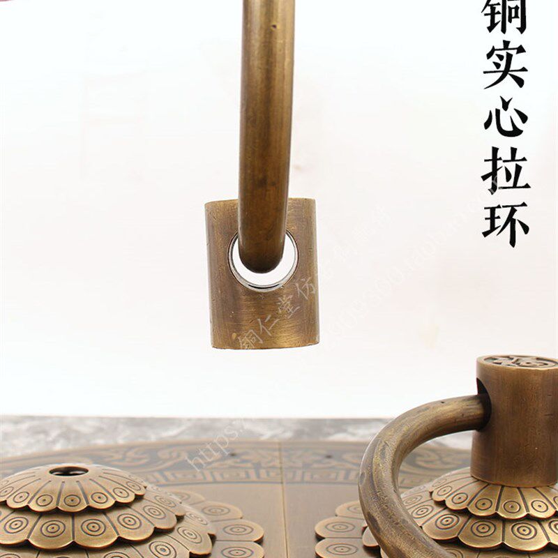 中式仿古纯铜大门门锁门栓拉手大拉把老式古建别墅木门门栓插销